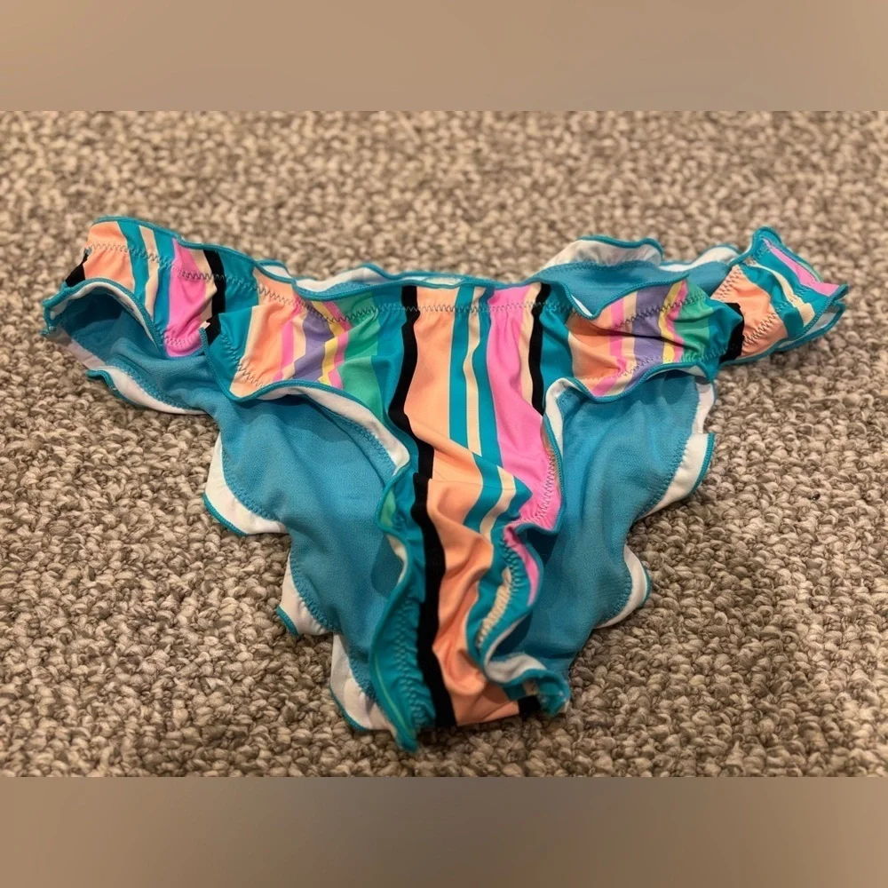 Beach Lingo Colorful Striped Kids Bikini Bottom